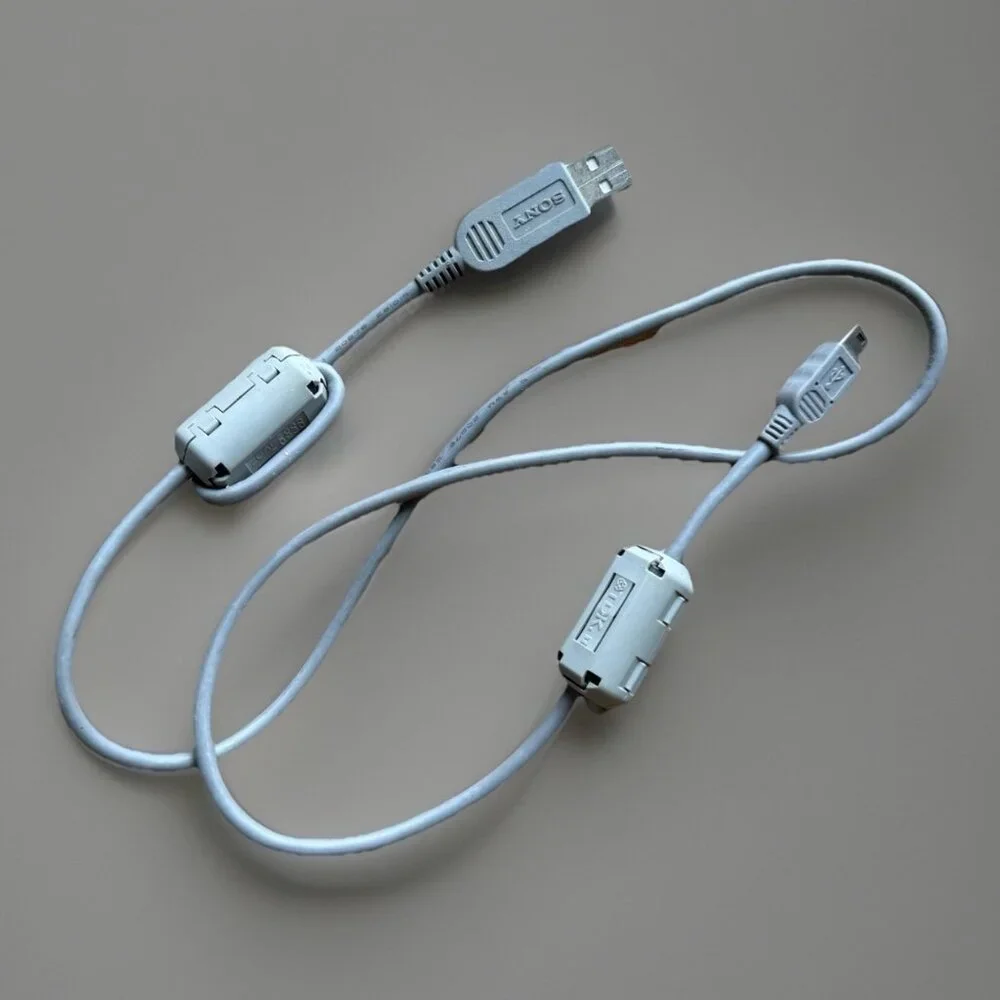 Sony OEM USB Data Cable Grey USB-A to‎ Mini-USB 5-Pin w/ Ferrite TDK Genuine